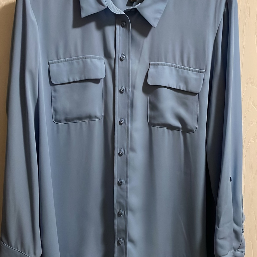 Light Blue Button-Up Blouse